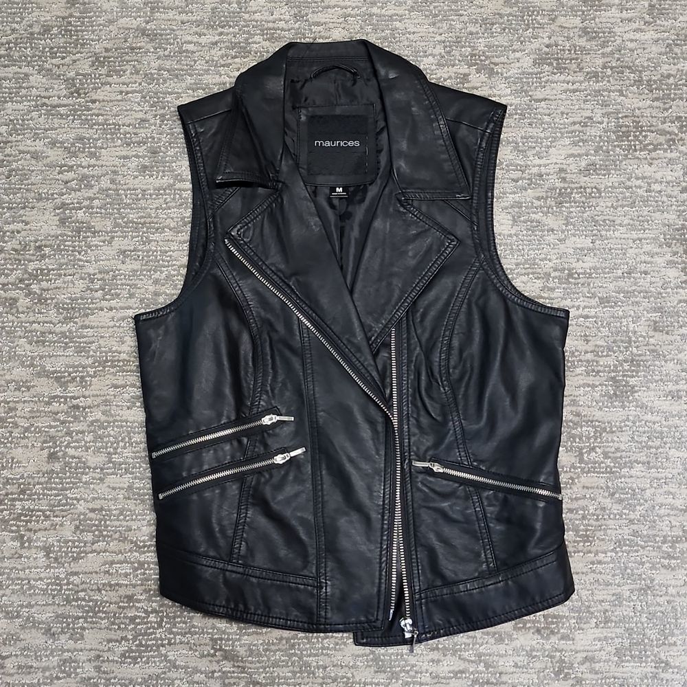 Maurices brand black pleather vest - Picture 5 of 8